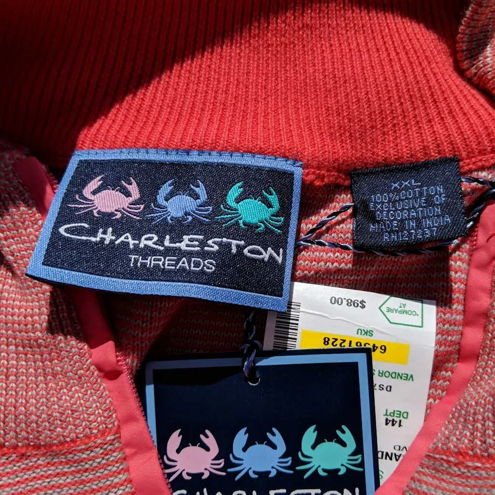 Charleston‎ Threads Mens 1/4 Zip Sweater L/S XXL
